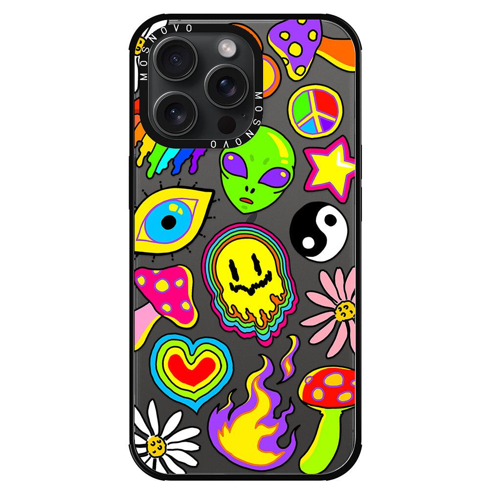 Hippie Rainbow Face Love Phone Case - iPhone 15 Pro Max Case - MOSNOVO