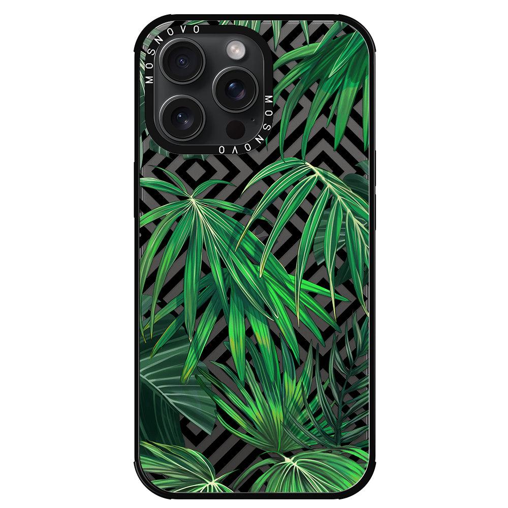 Areca Palm Pattern Phone Case - iPhone 15 Pro Max Case - MOSNOVO