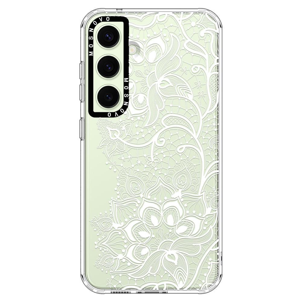 White Lotus Henna Phone Case - Samsung Galaxy S24 Case - MOSNOVO