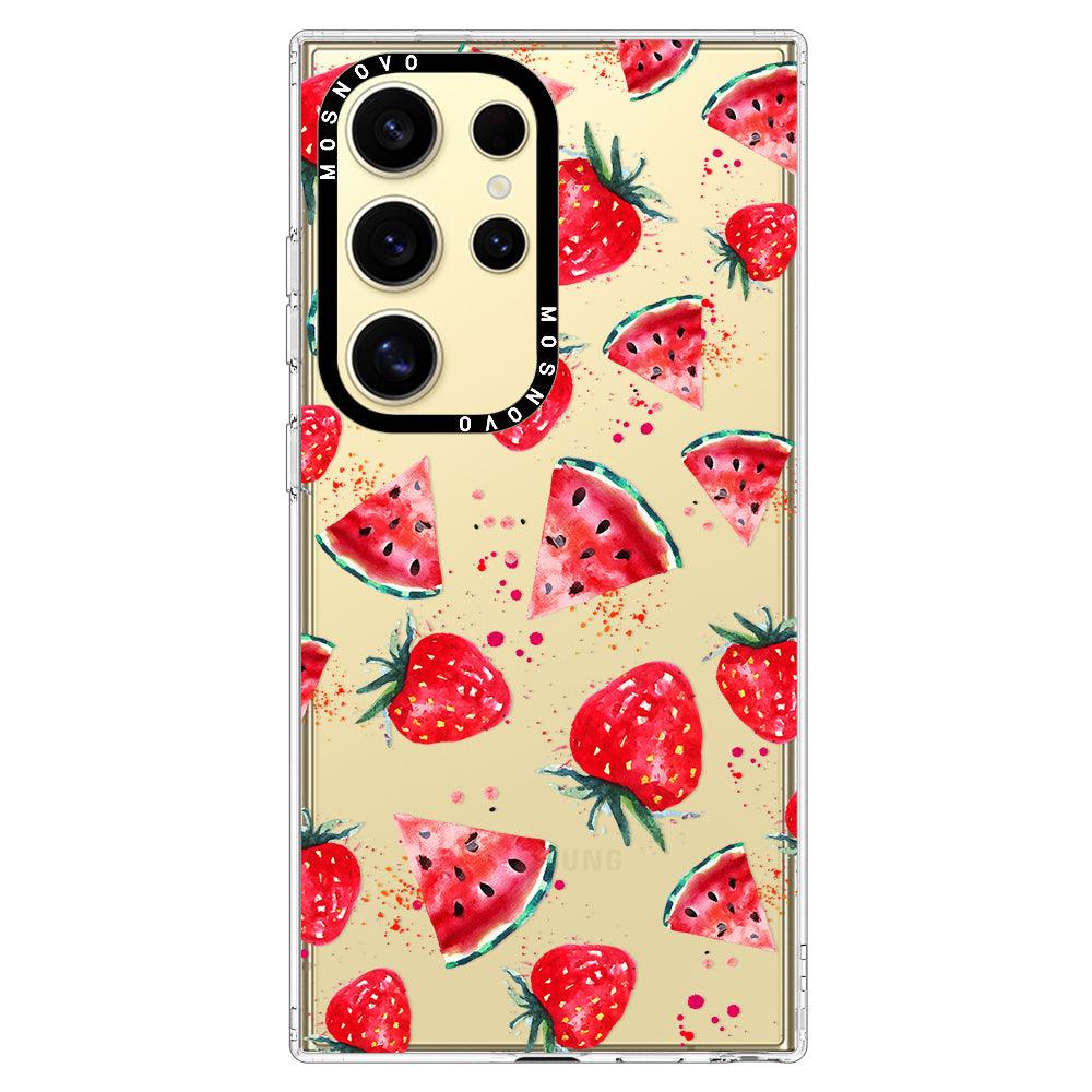 Watermelon and Strawberry Phone Case - Samsung Galaxy S24 Ultra Case - MOSNOVO