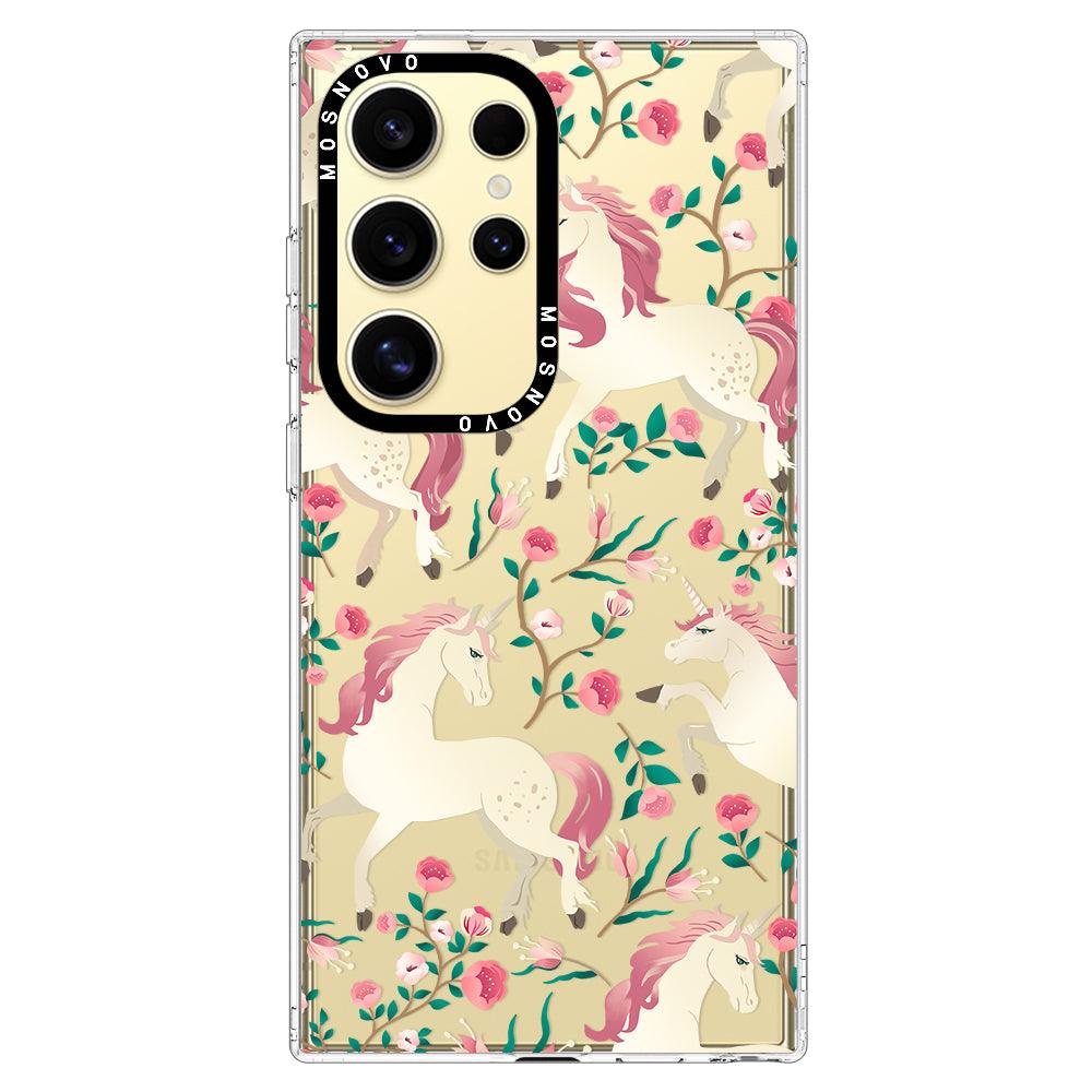 Unicorn Flower Garden Phone Case - Samsung Galaxy S24 Ultra Case - MOSNOVO