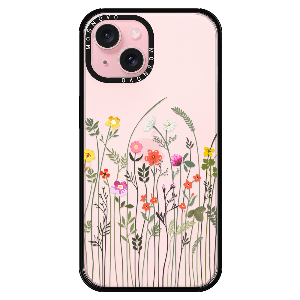 Spring Wildflower Phone Case - iPhone 15 Case Black