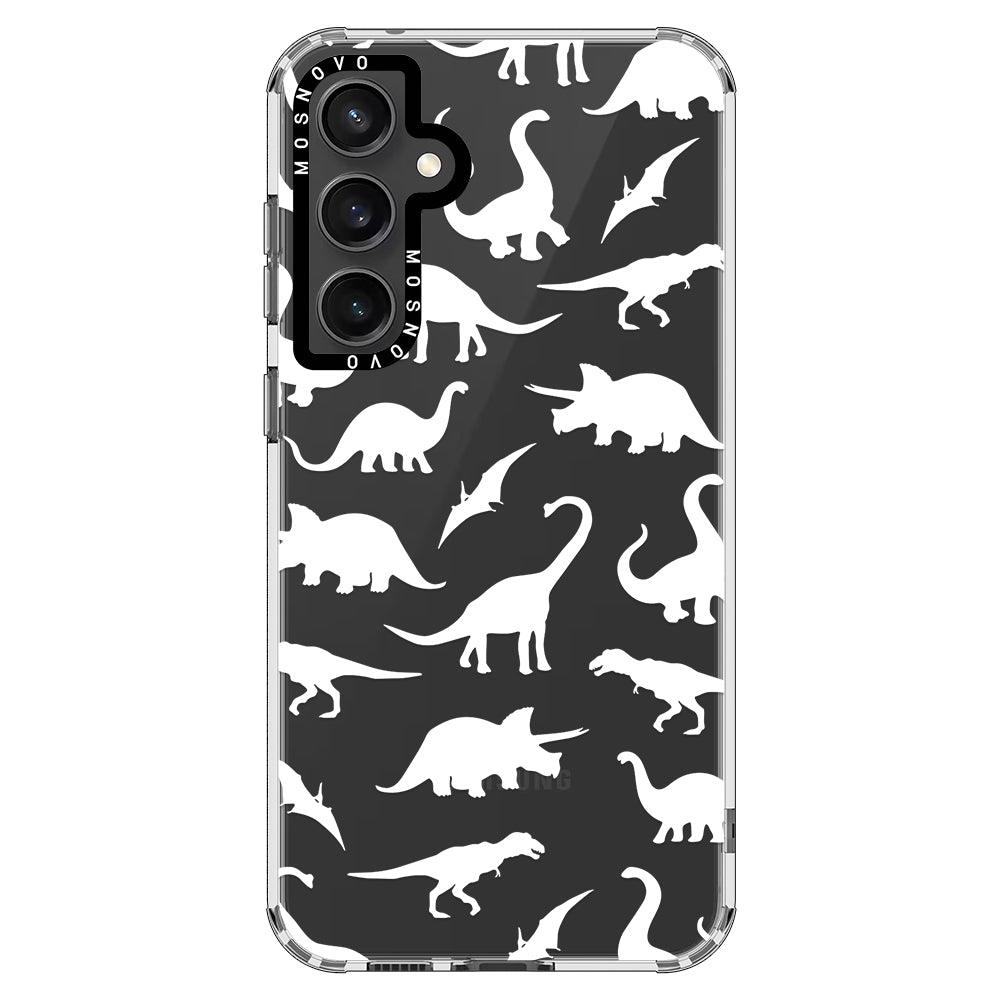 White Dinosaur Phone Case - Samsung Galaxy S23 FE Case