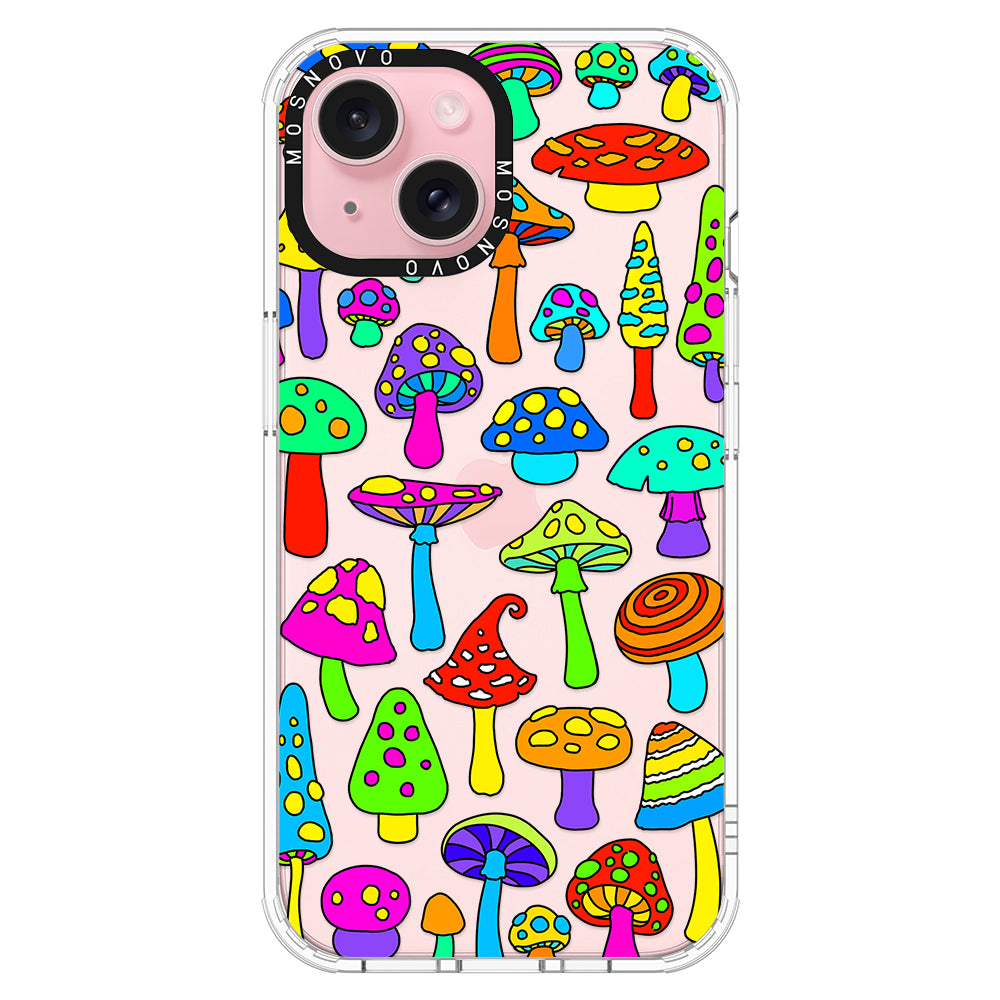 Trippy Wild Mushroom Phone Case - iPhone 15 Case Clear