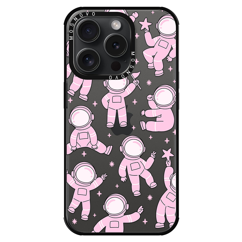 Pink Astronaut Phone Case - iPhone 15 Pro Case - MOSNOVO