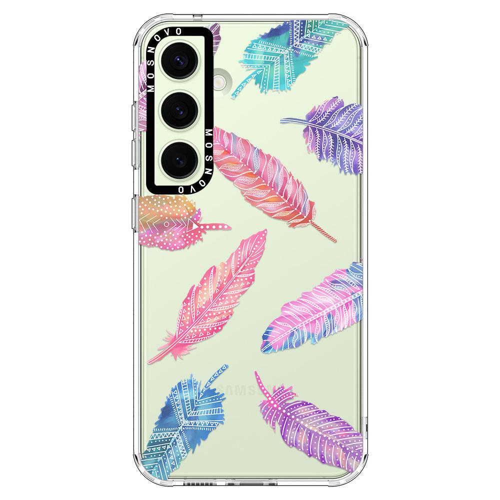 Boho Feather Phone Case - Samsung Galaxy S24 Plus Case - MOSNOVO