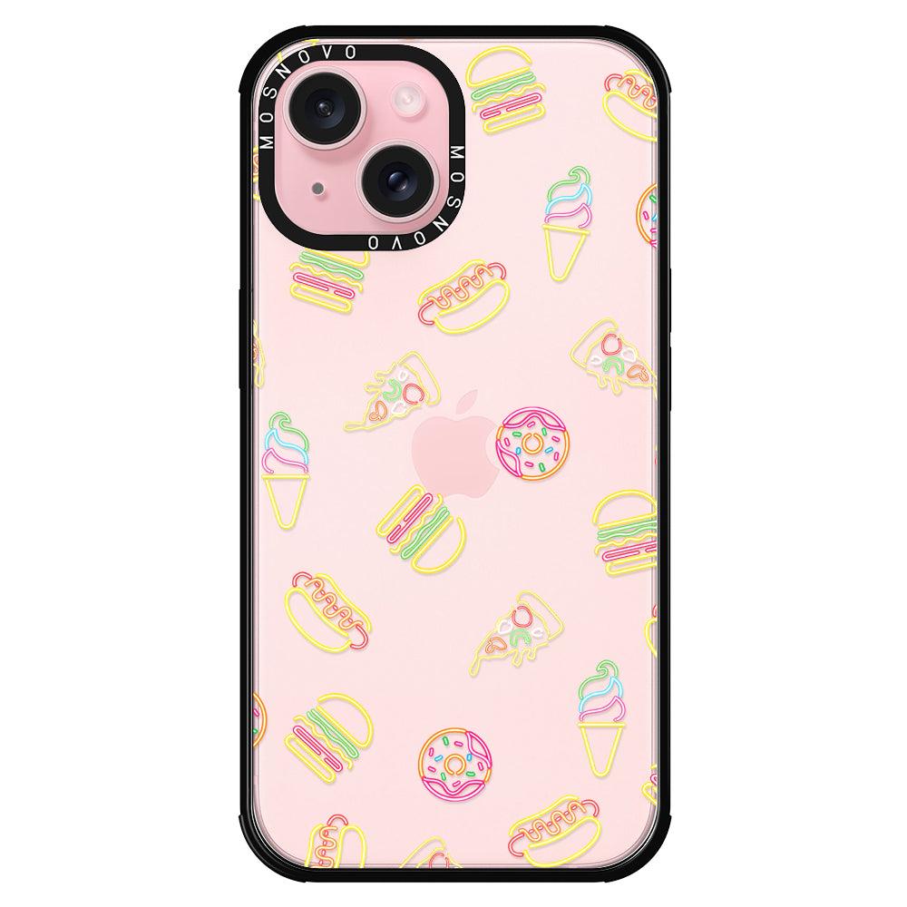 Neon Burgers Phone Case - iPhone 15 Case - MOSNOVO