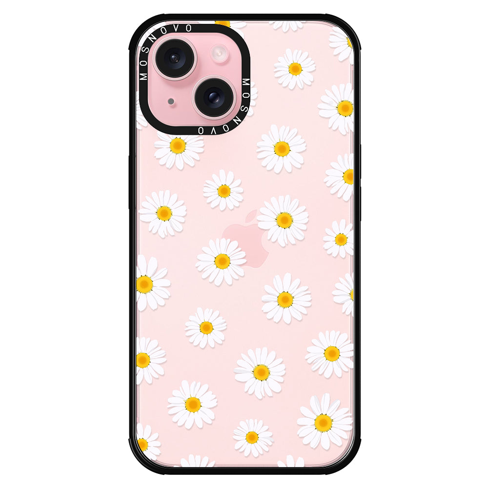 White Daisy Phone Case - iPhone 15 Plus Case - MOSNOVO