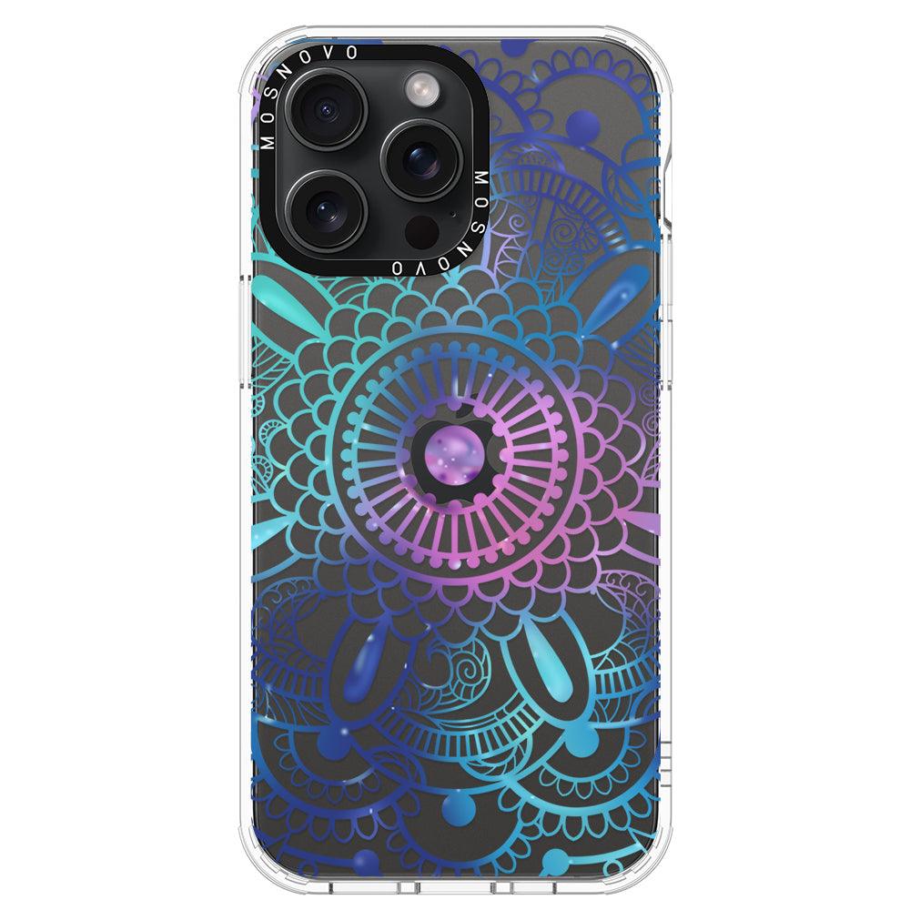 Violet Blue Mandala Phone Case - iPhone 15 Pro Max Case - MOSNOVO