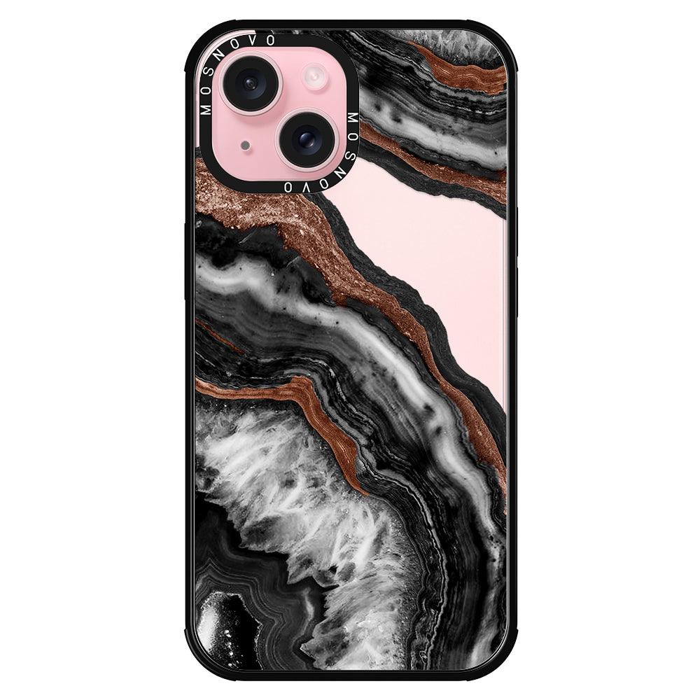 Black Agate Phone Case - iPhone 15 Case - MOSNOVO