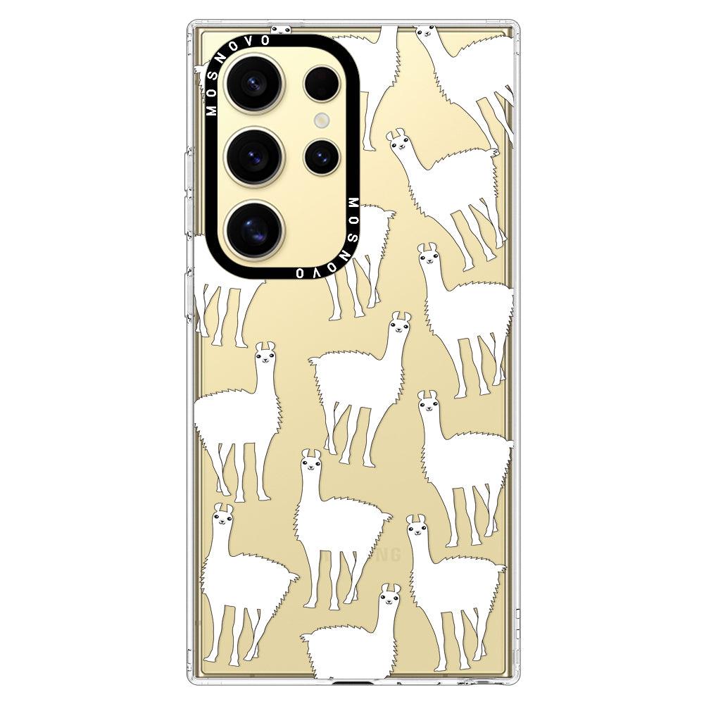 White Llama Phone Case - Samsung Galaxy S24 Ultra Case - MOSNOVO