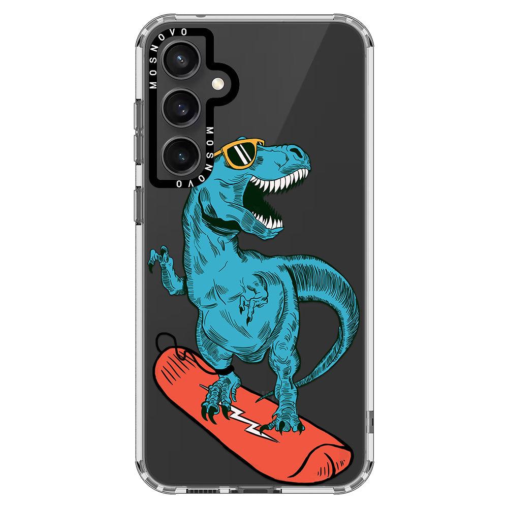 Surfing Dinosaur Phone Case - Samsung Galaxy S23 FE Case