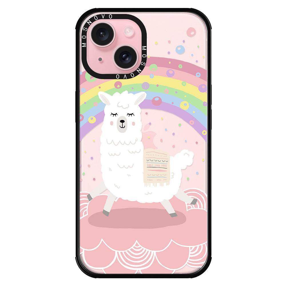 Rainbow Alpaca Phone Case - iPhone 15 Plus Case - MOSNOVO