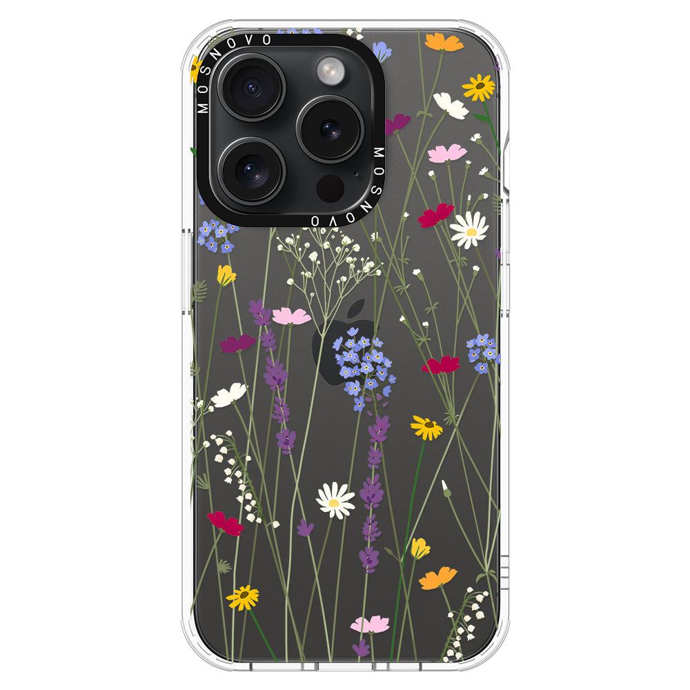 Floral Garden Lavender Daisy Flower Phone Case - iPhone 15 Pro Case - MOSNOVO