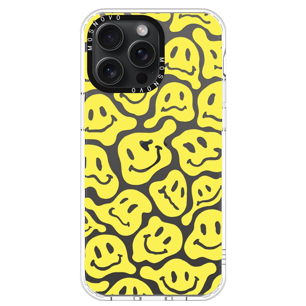 Melted Yellow Smiles Face Phone Case - iPhone 15 Pro Max Case - MOSNOVO