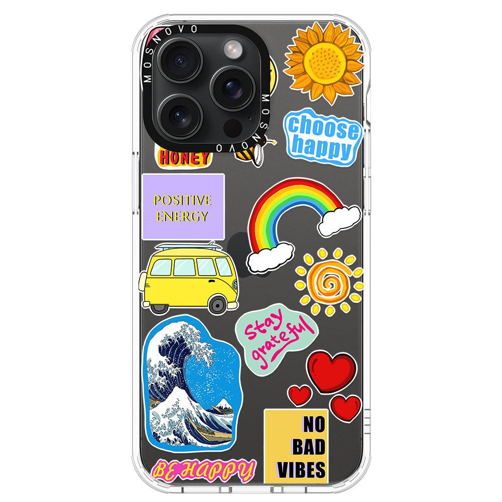 Happy Vibes Phone Case - iPhone 15 Pro Max Case - MOSNOVO