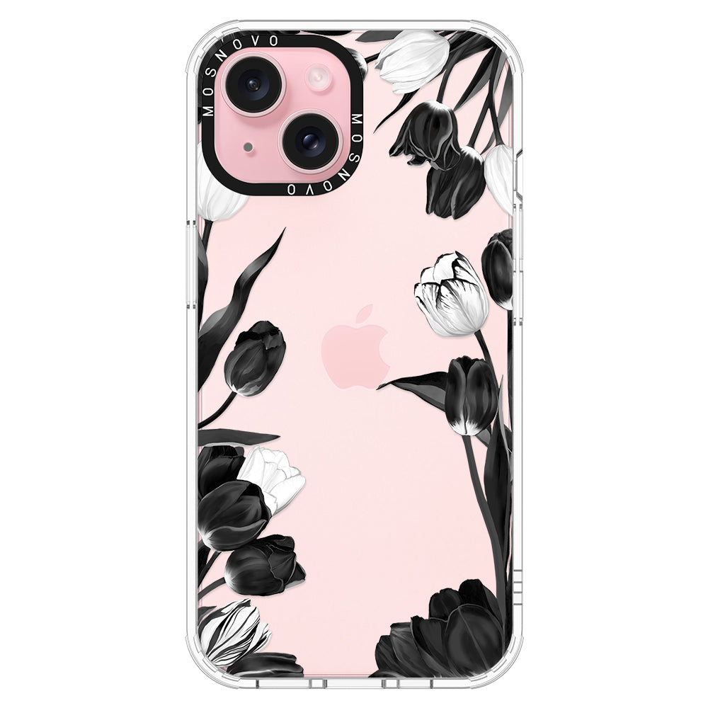 Black Tulips Phone Case - iPhone 15 Case - MOSNOVO