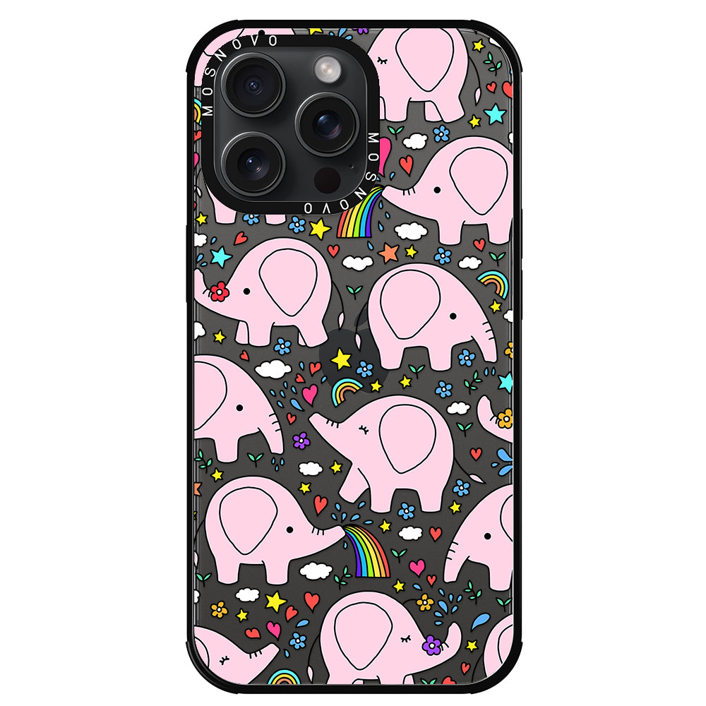 Pink Elephant Phone Case - iPhone 15 Pro Max Case - MOSNOVO