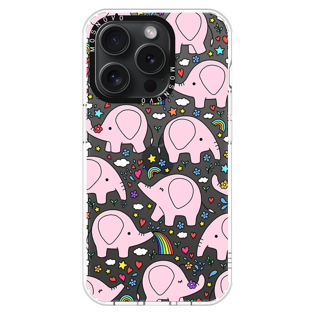 Pink Elephant Phone Case - iPhone 15 Pro Case - MOSNOVO