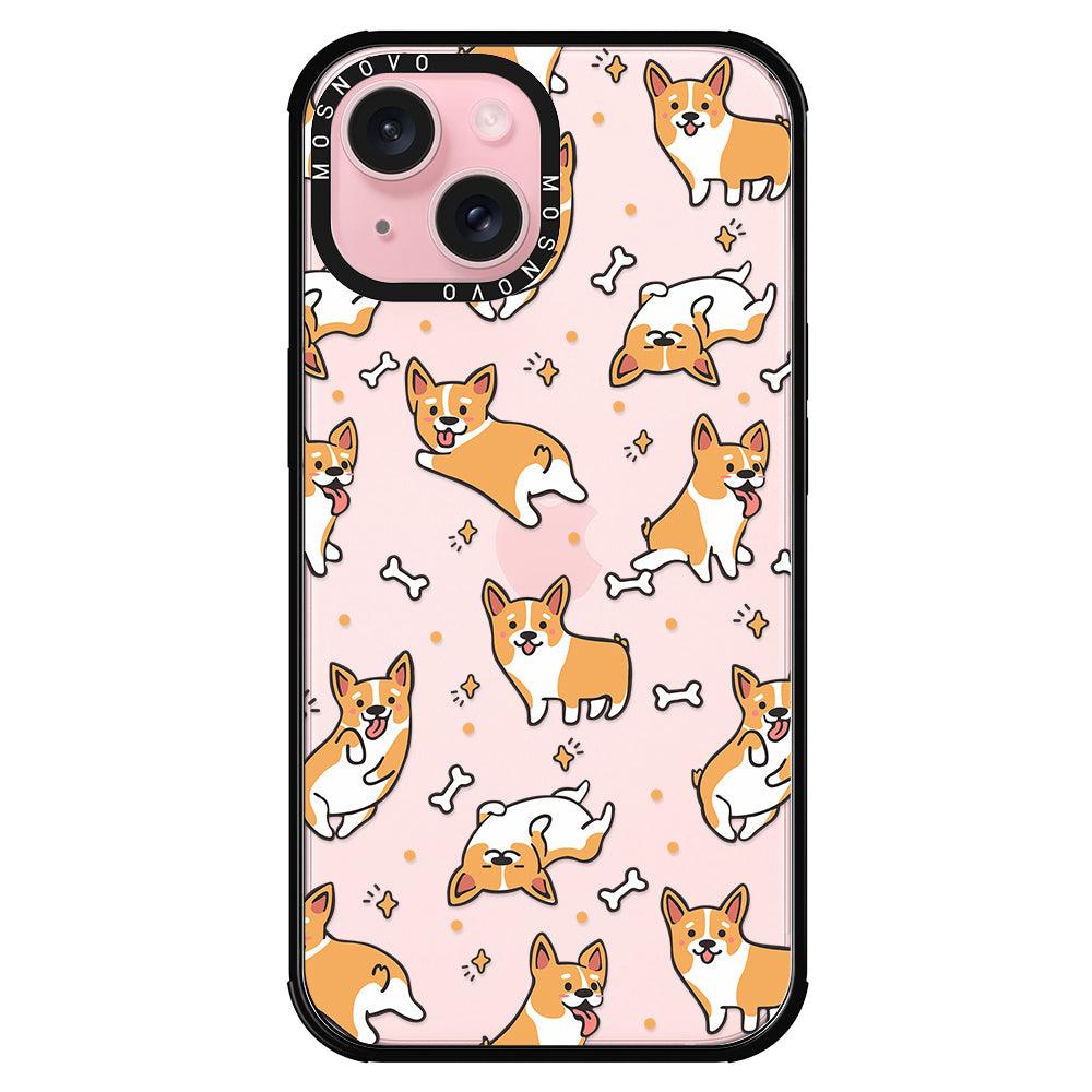 Cute Corgi Phone Case - iPhone 15 Case Black