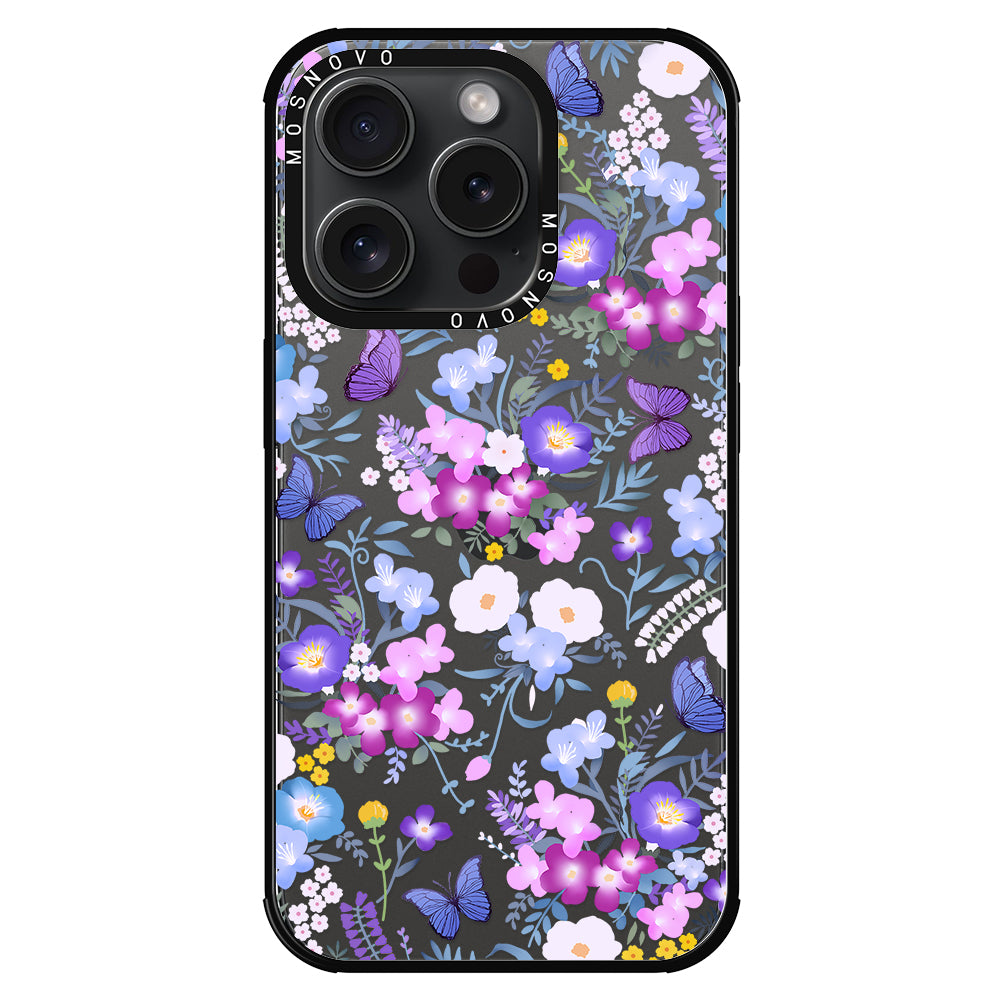 Purple Peri Nemophila Flower Phone Case - iPhone 15 Pro Case - MOSNOVO