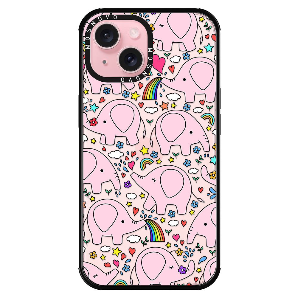 Pink Elephant Phone Case - iPhone 15 Case - MOSNOVO