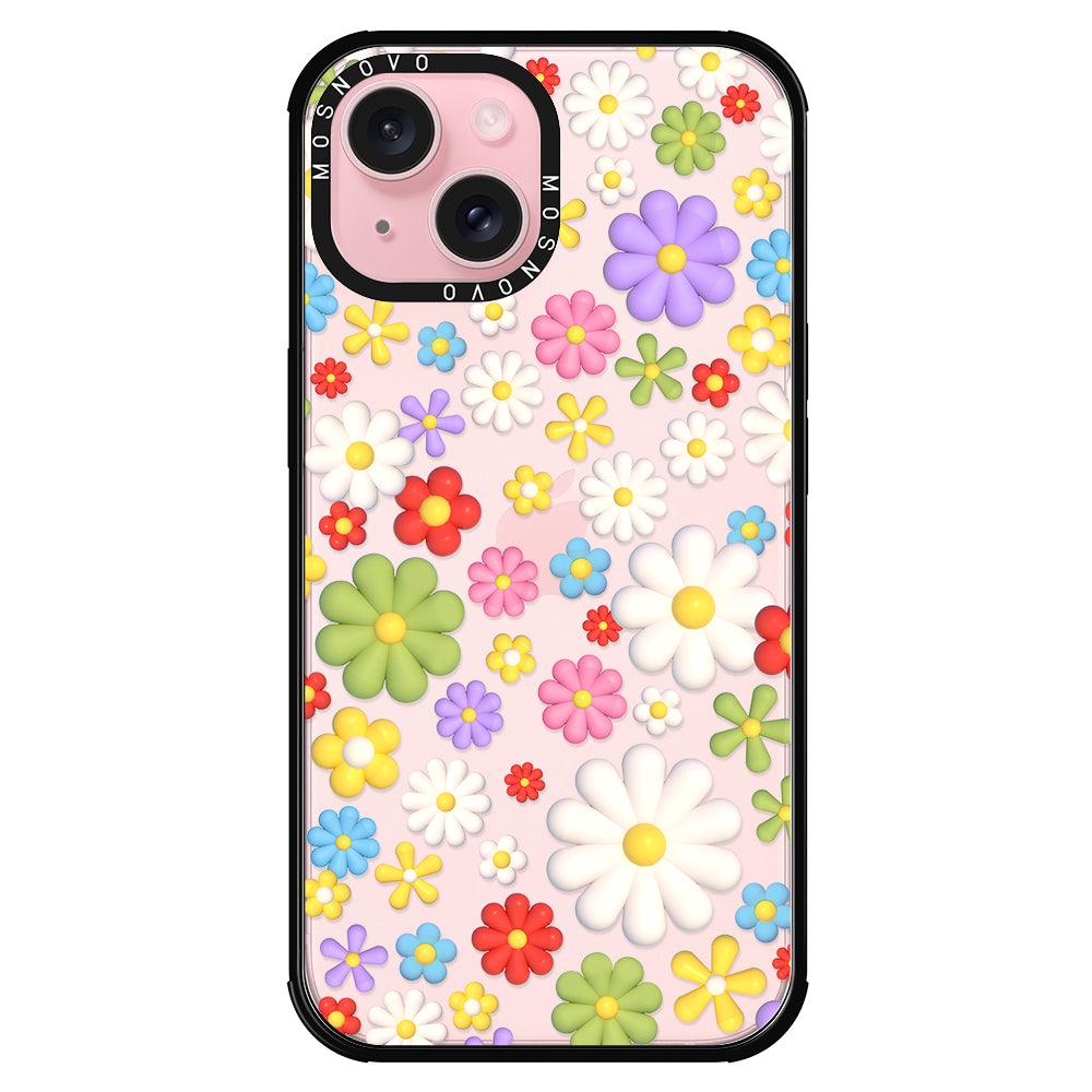 3D Flowers Phone Case - iPhone 15 Case - MOSNOVO