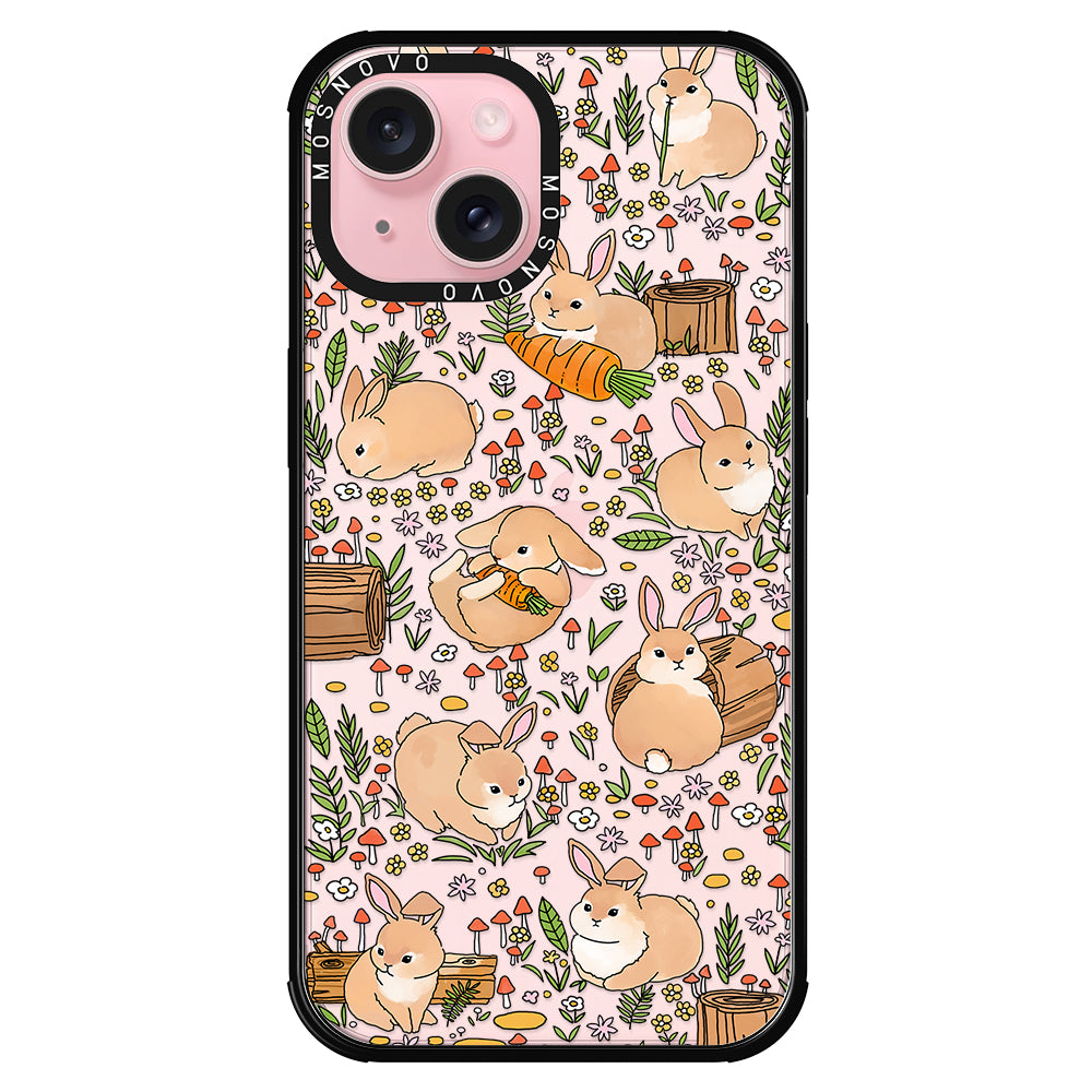 Bunny Garden Phone Case - iPhone 15 Case Black