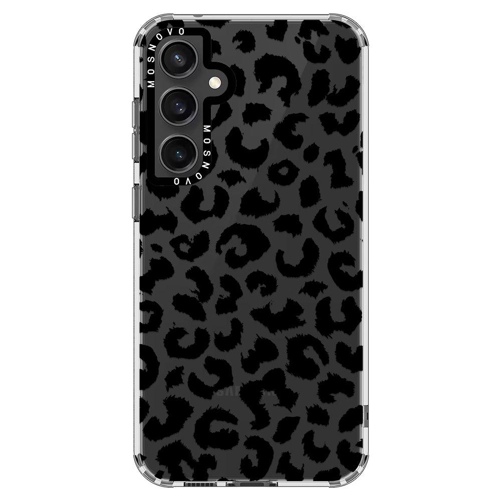 Black Leopard Print Phone Case - Samsung Galaxy S23 FE Case