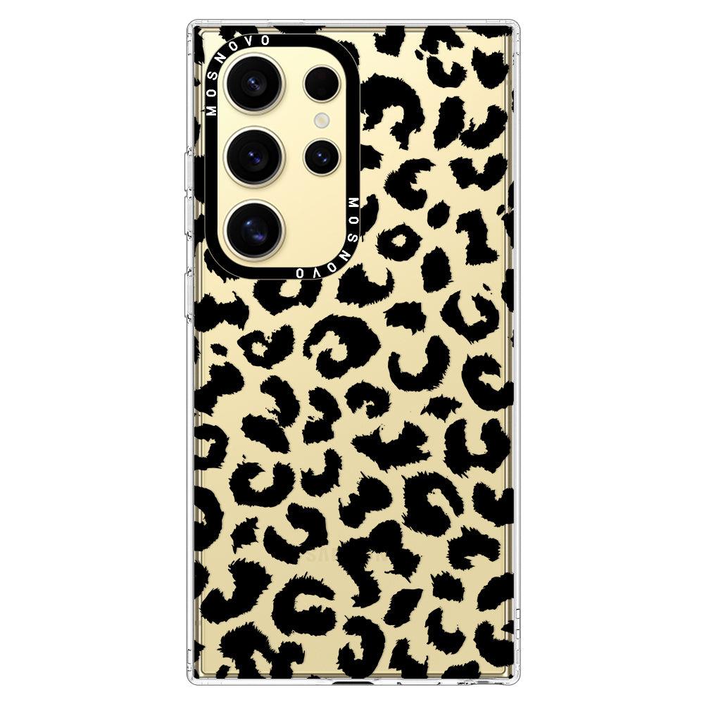 Black Leopard Print Phone Case - Samsung Galaxy S24 Ultra Case - MOSNOVO