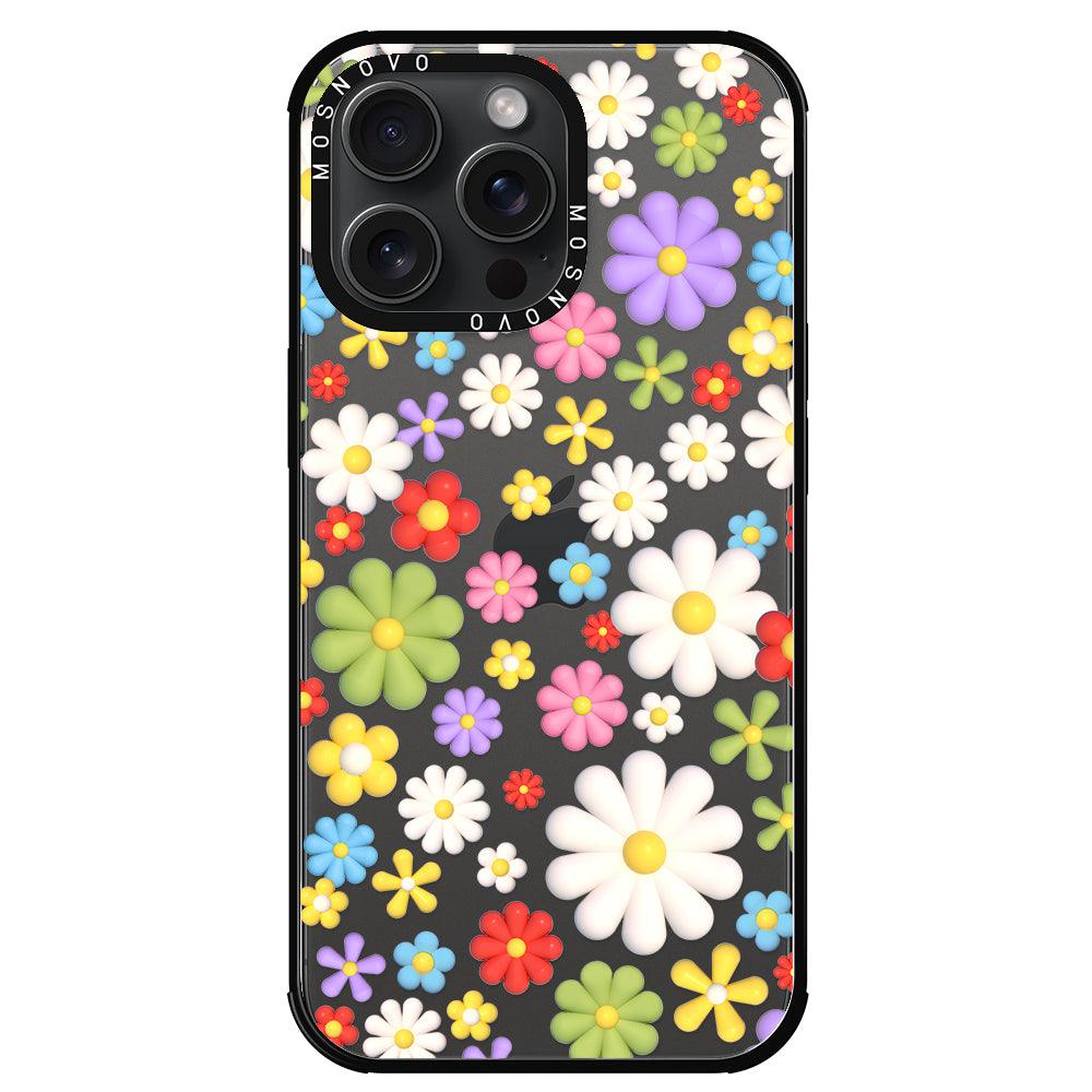 3D Flowers Phone Case - iPhone 15 Pro Max Case - MOSNOVO