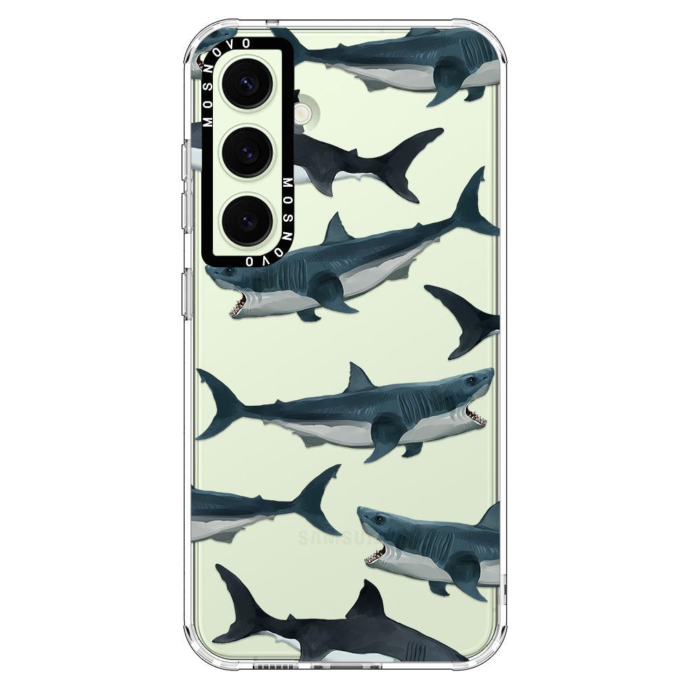 Great White Shark Phone Case - Samsung Galaxy S24 Plus Case - MOSNOVO