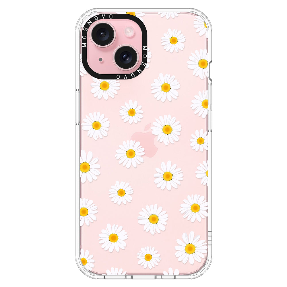 White Daisy Phone Case - iPhone 15 Case - MOSNOVO