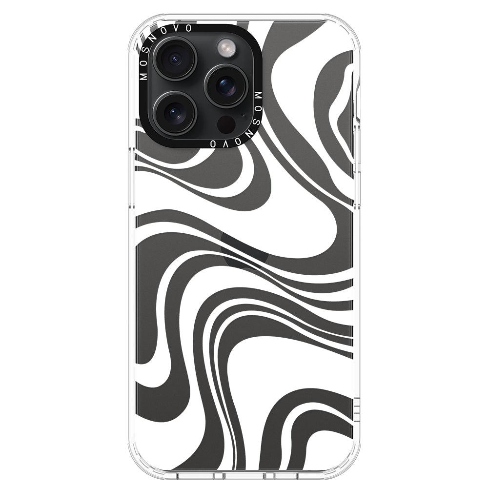 White Swirl Phone Case - iPhone 15 Pro Max Case - MOSNOVO