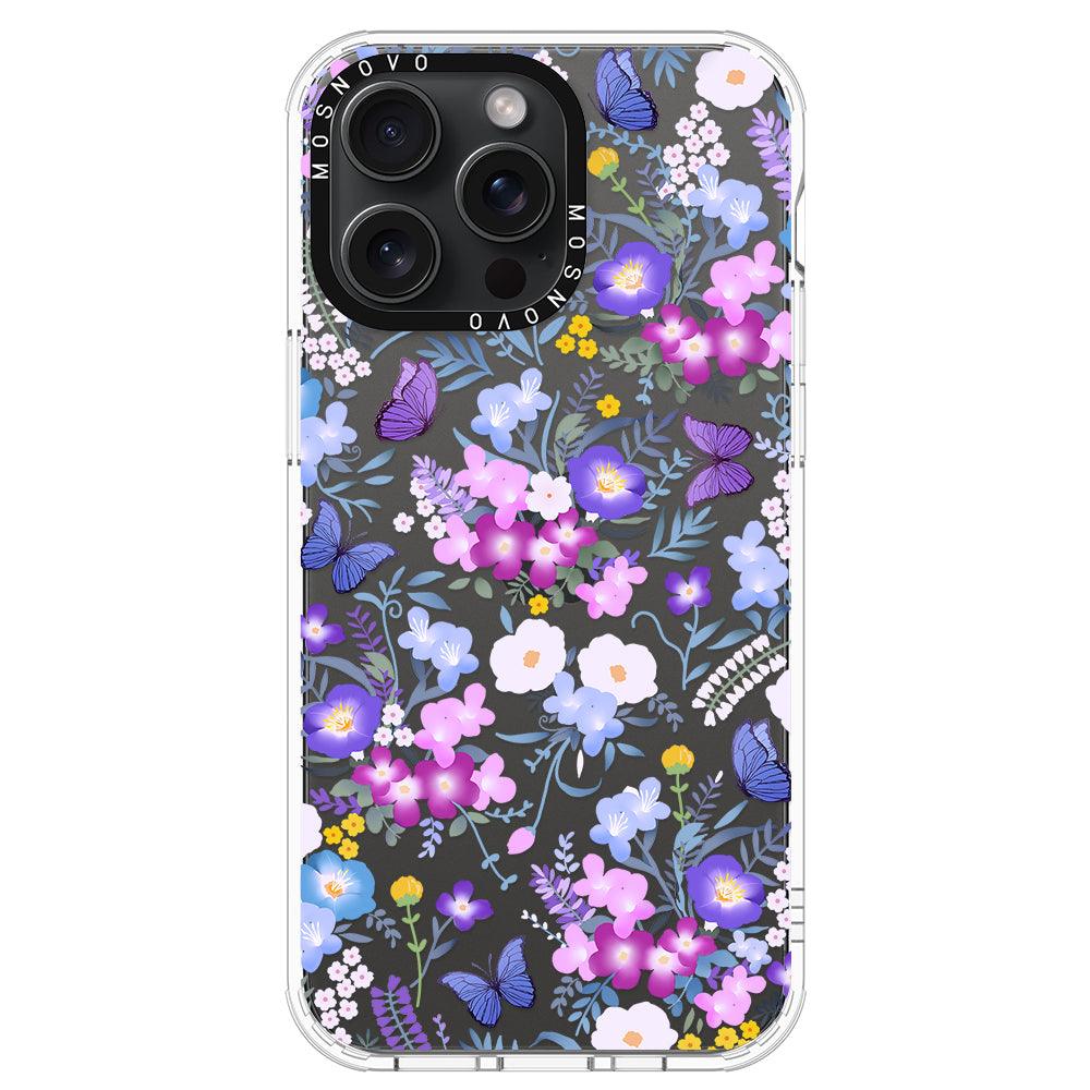 Purple Peri Nemophila Flower Phone Case - iPhone 15 Pro Max Case - MOSNOVO