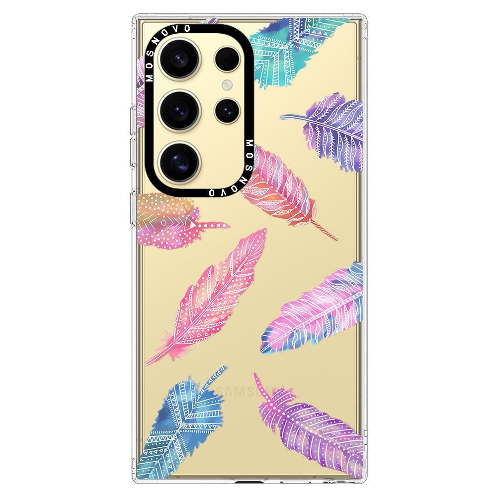 Boho Feather Phone Case - Samsung Galaxy S24 Ultra Case - MOSNOVO