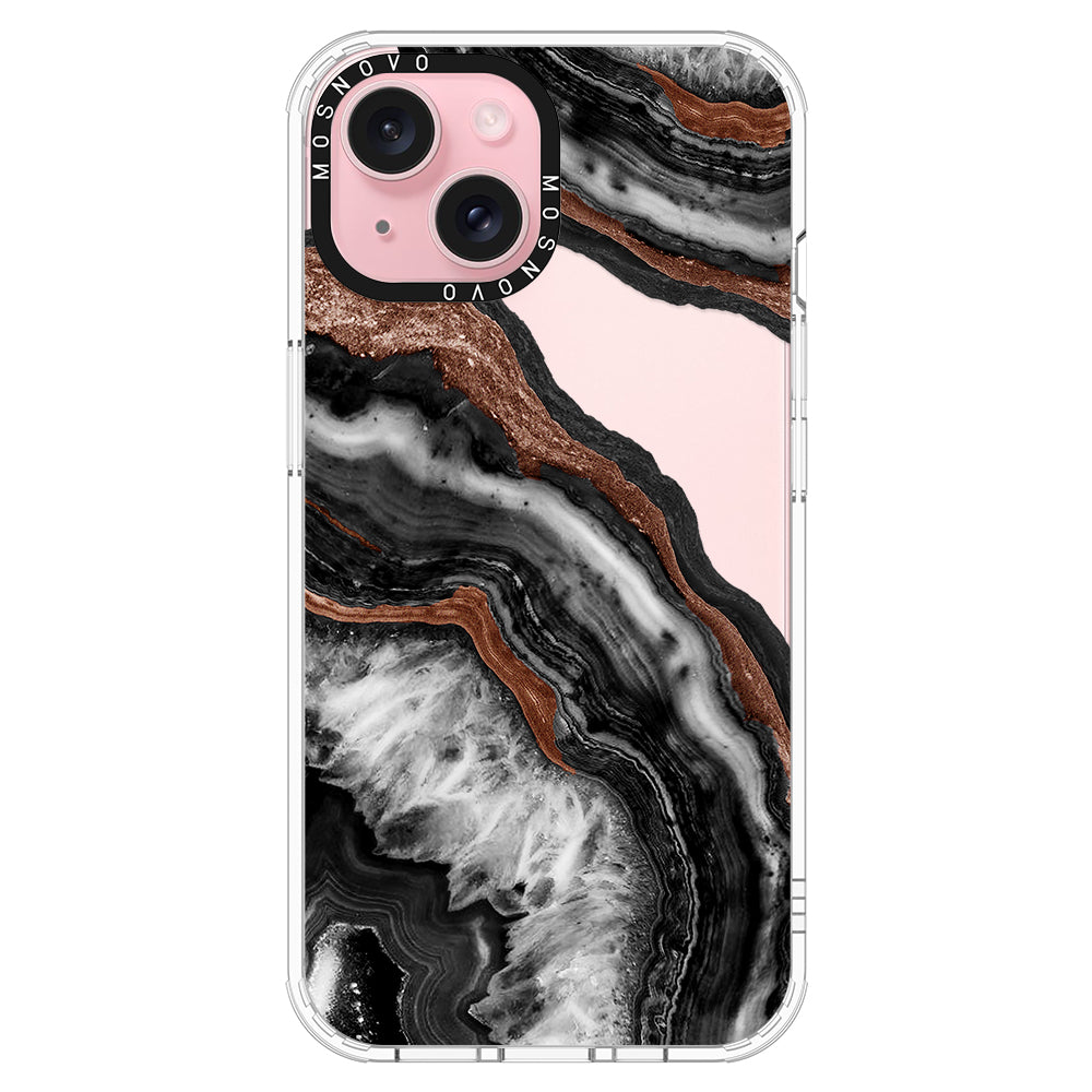 Black Agate Phone Case - iPhone 15 Case - MOSNOVO