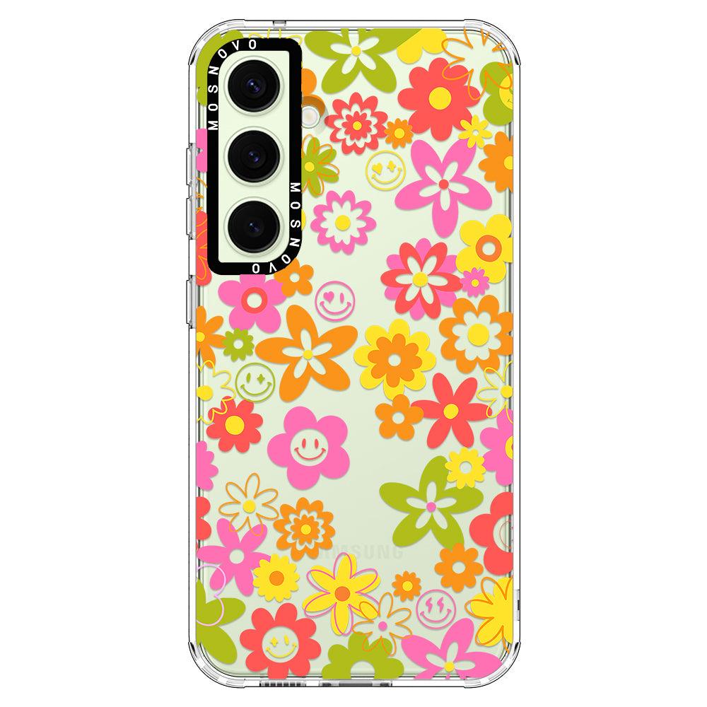 70's Groovy Floral Phone Case - Samsung Galaxy S24 Case