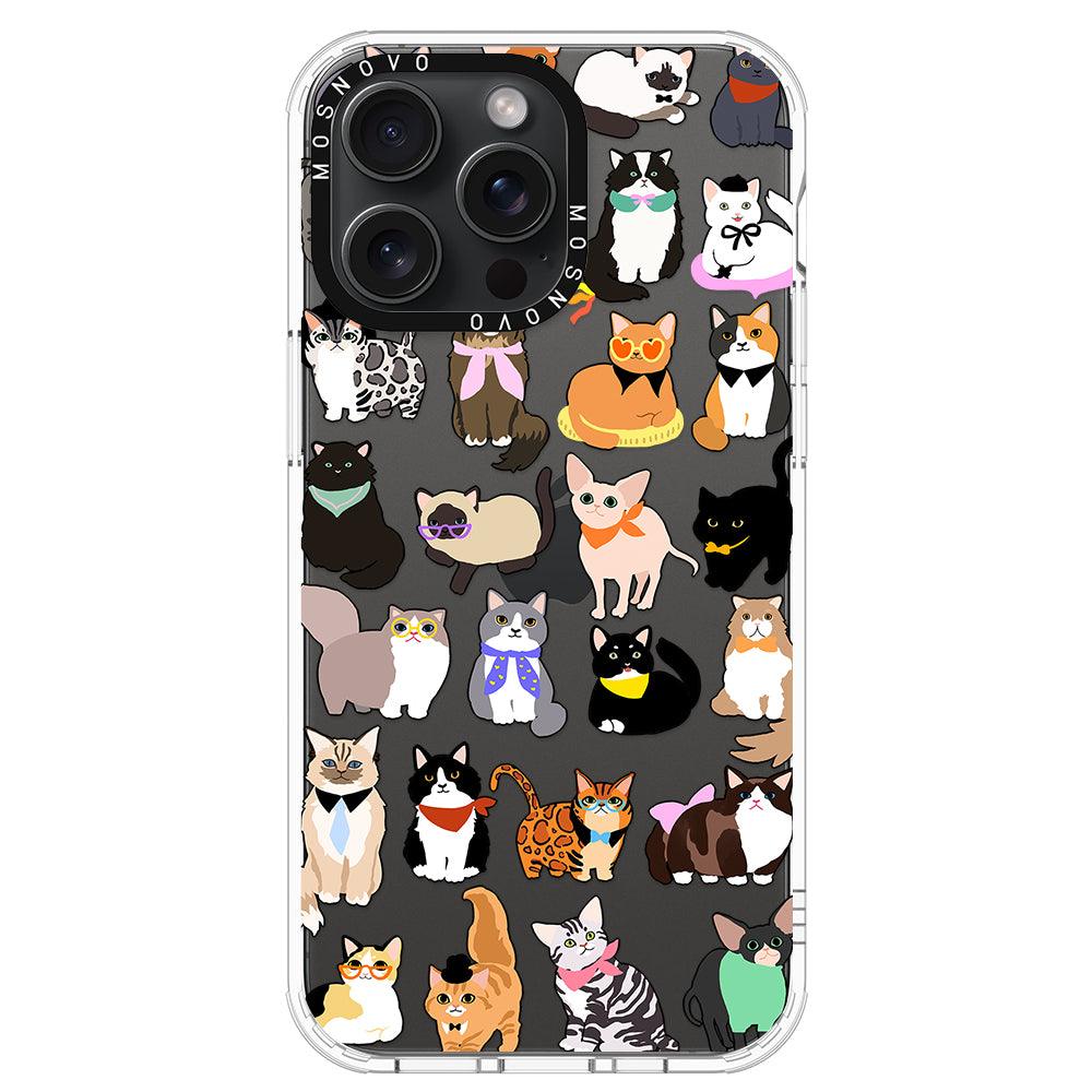 Cute Cat Phone Case - iPhone 15 Pro Max Case - MOSNOVO