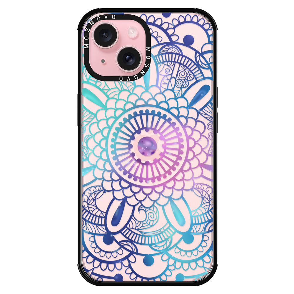 Violet Blue Mandala Phone Case - iPhone 15 Case - MOSNOVO