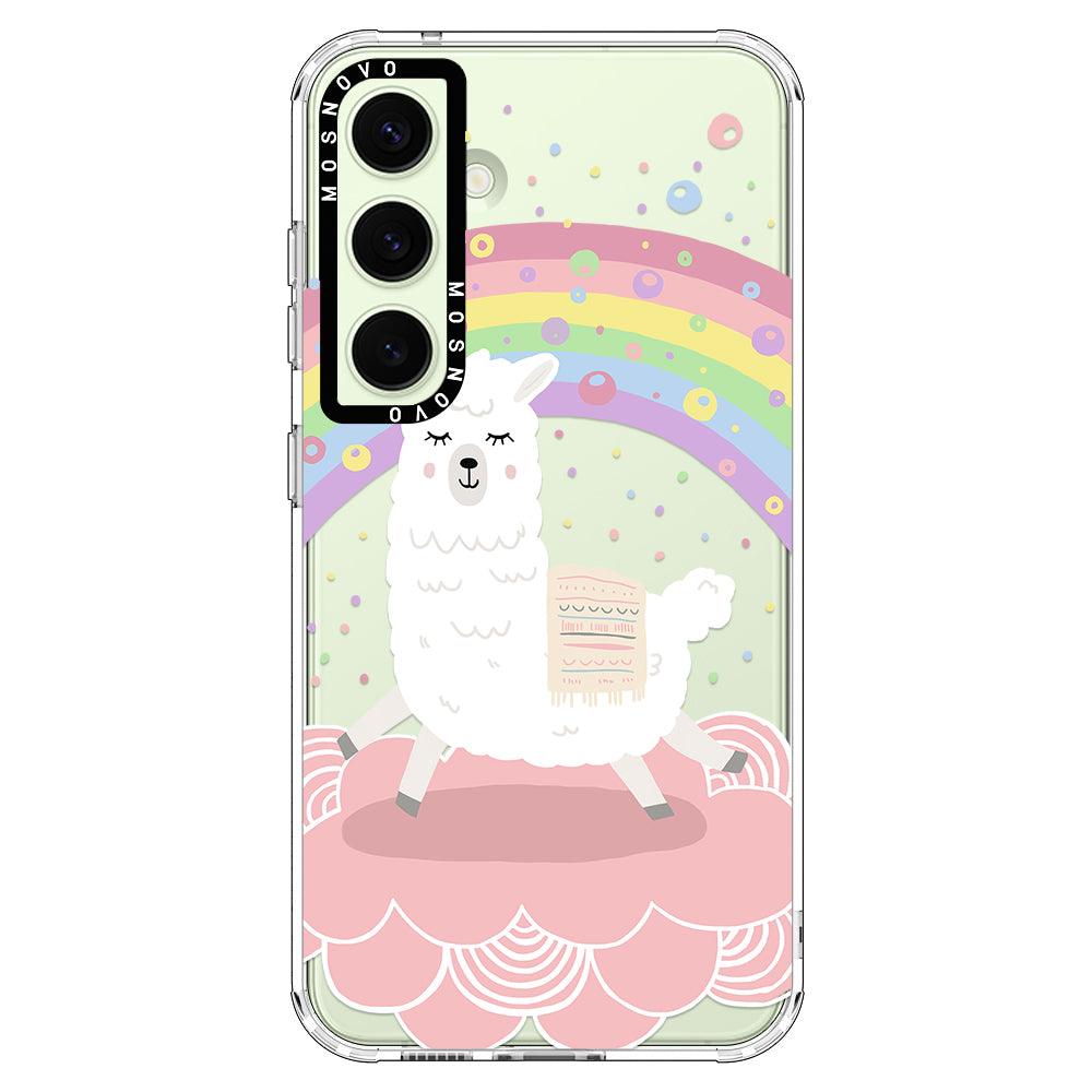 Pastel Rainbow Llama Phone Case - Samsung Galaxy S24 Case - MOSNOVO