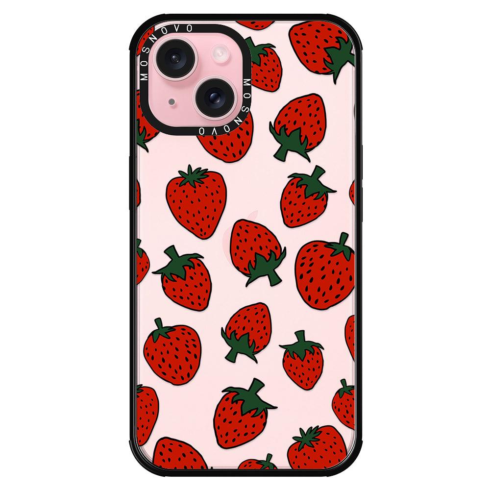 Red Strawberry Phone Case - iPhone 15 Case - MOSNOVO