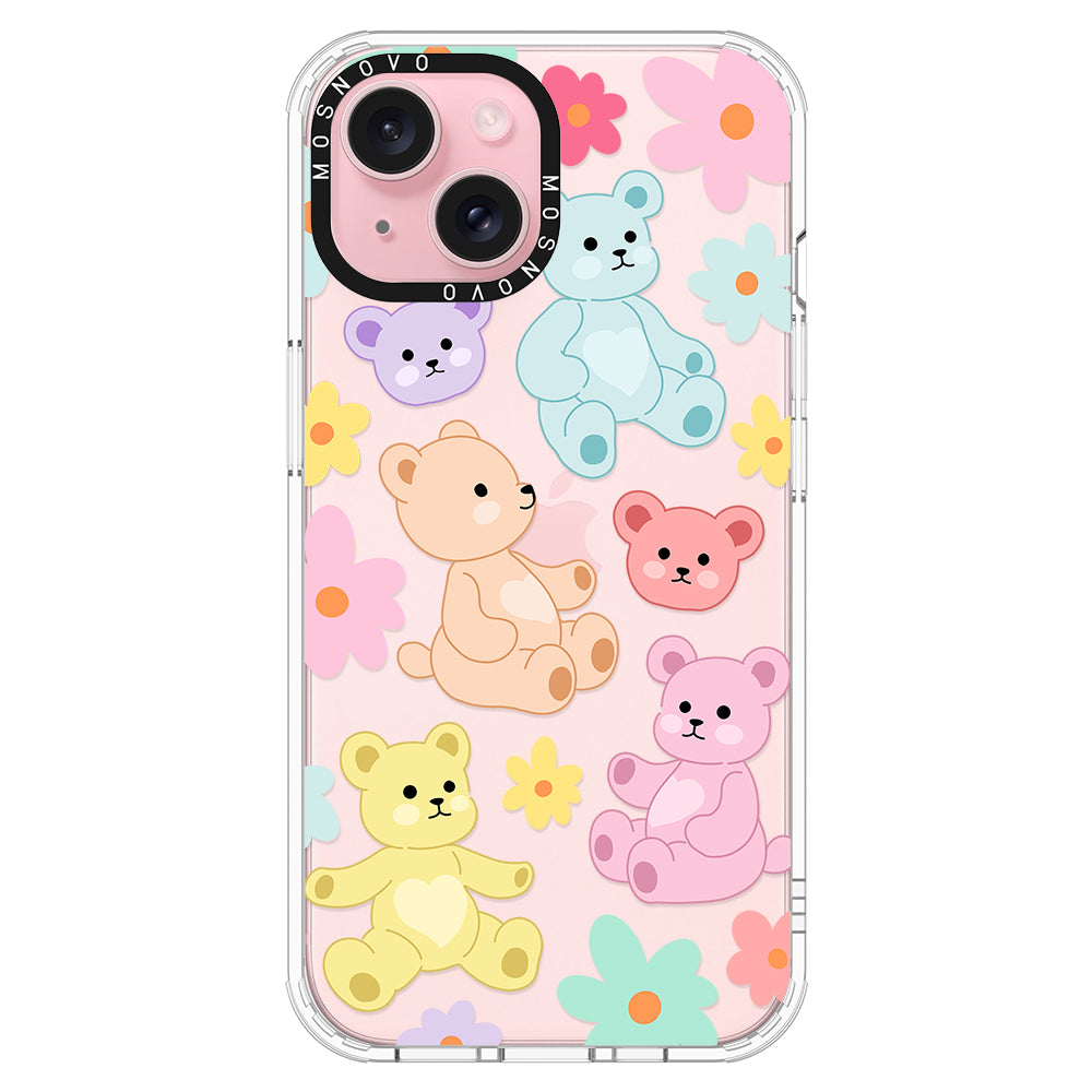 Cute Teddy Bear Phone Case - iPhone 15 Case - MOSNOVO