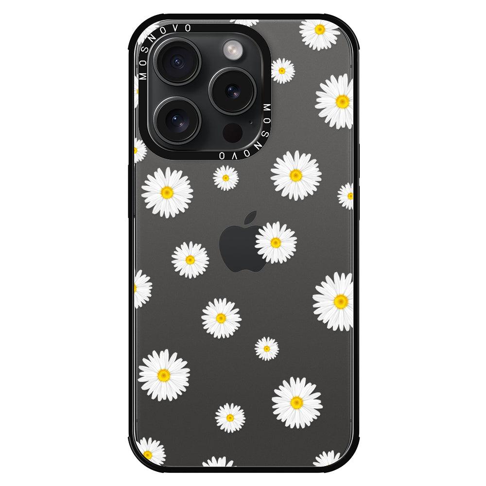 White Daisy Phone Case - iPhone 15 Pro Case - MOSNOVO