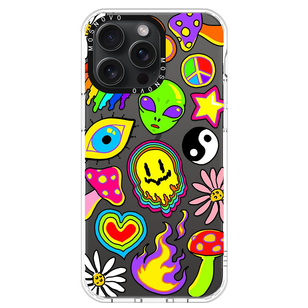 Hippie Rainbow Face Love Phone Case - iPhone 15 Pro Max Case - MOSNOVO