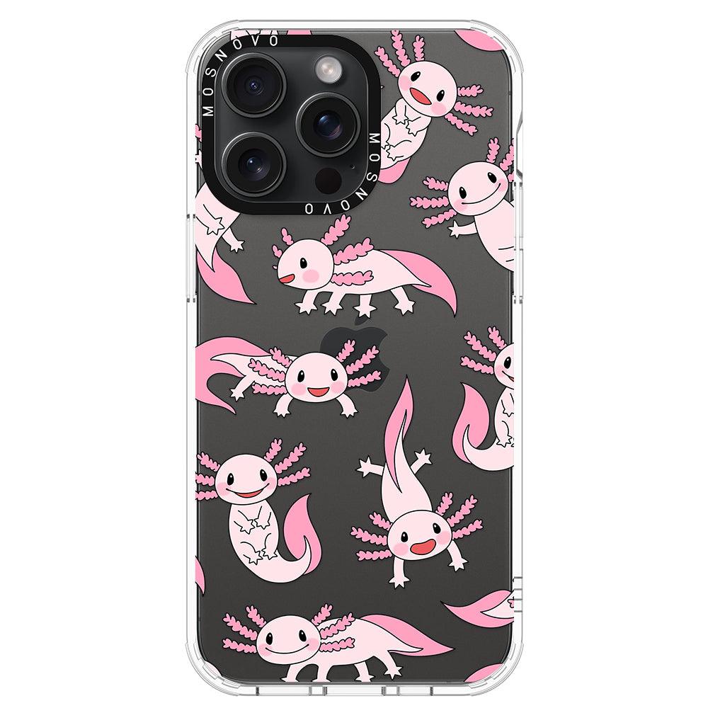 Pink Axolotl Phone Case - iPhone 15 Pro Max Case - MOSNOVO