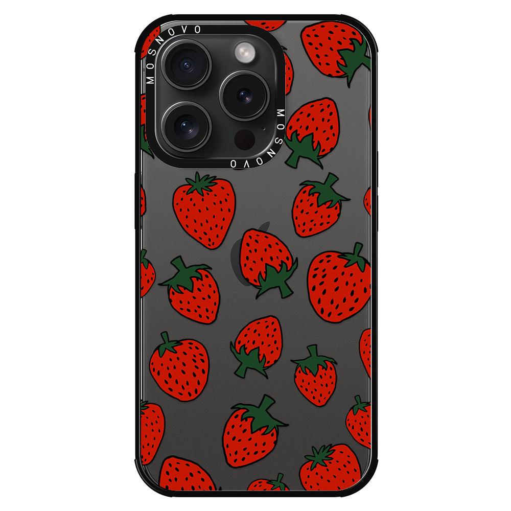 Red Strawberry Phone Case - iPhone 15 Pro Case - MOSNOVO