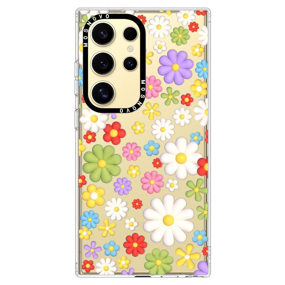 3D Flowers Phone Case - Samsung Galaxy S24 Ultra Case