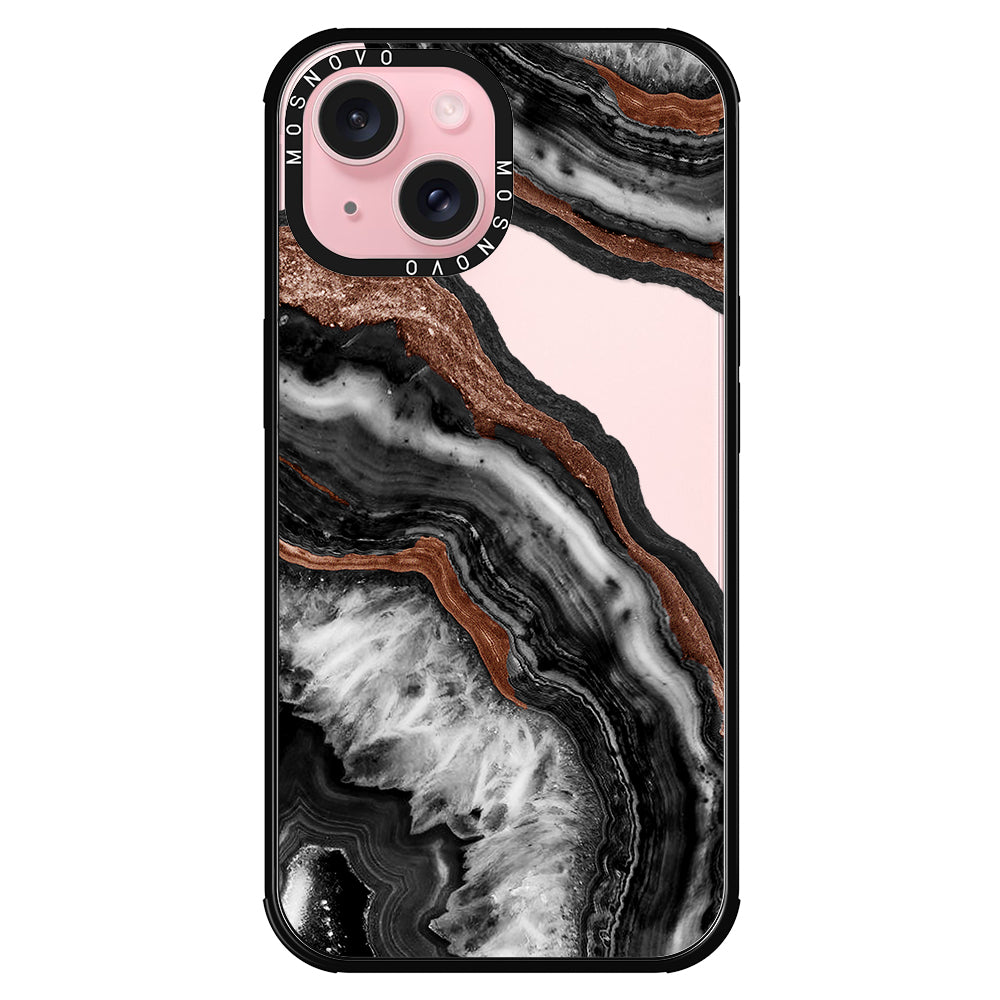 Black Agate Phone Case - iPhone 15 Plus Case - MOSNOVO