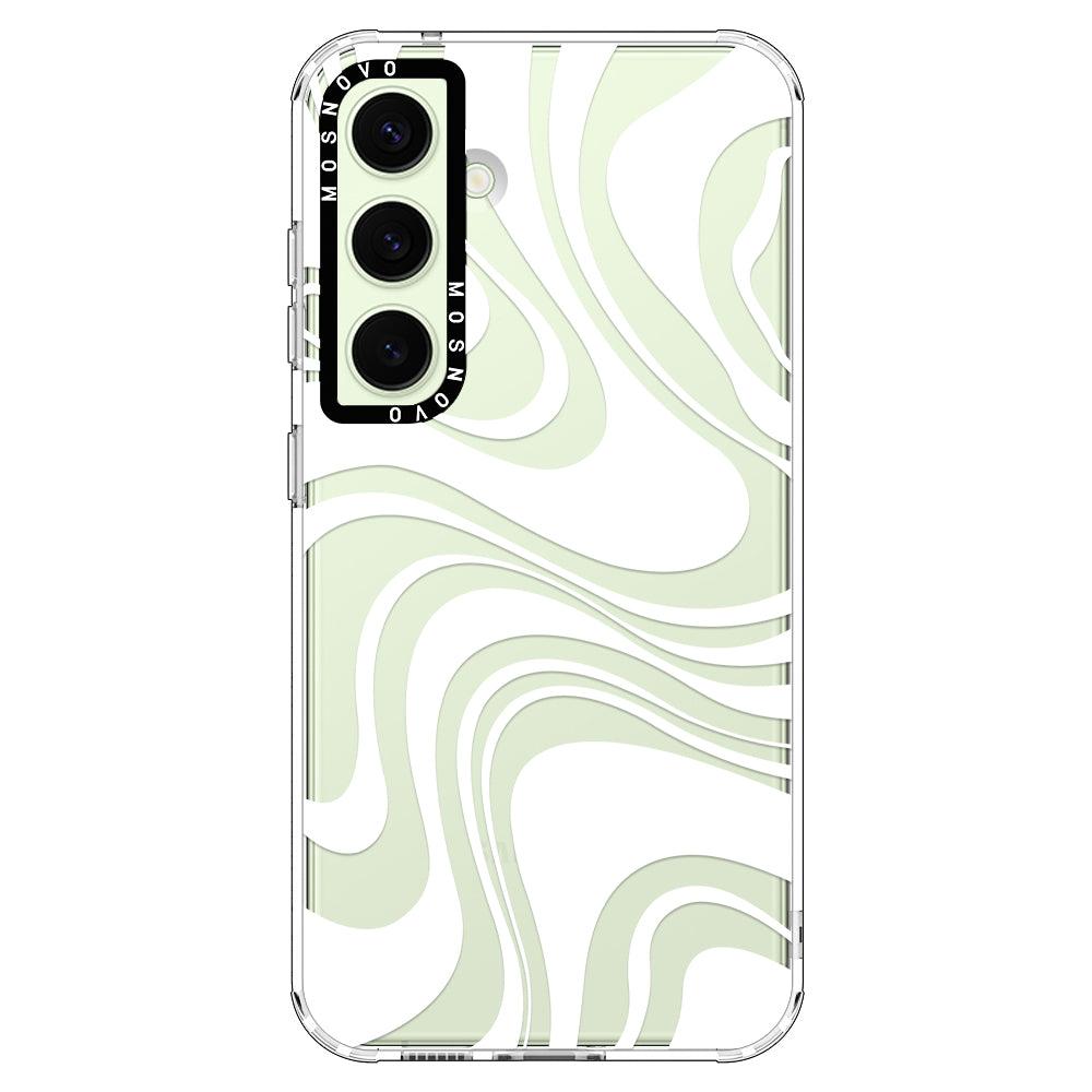 White Swirl Phone Case - Samsung Galaxy S24 Case - MOSNOVO